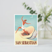 1956サンセバスチャンのスペインのヴィンテージ旅行 ポストカード (スタンド正面)