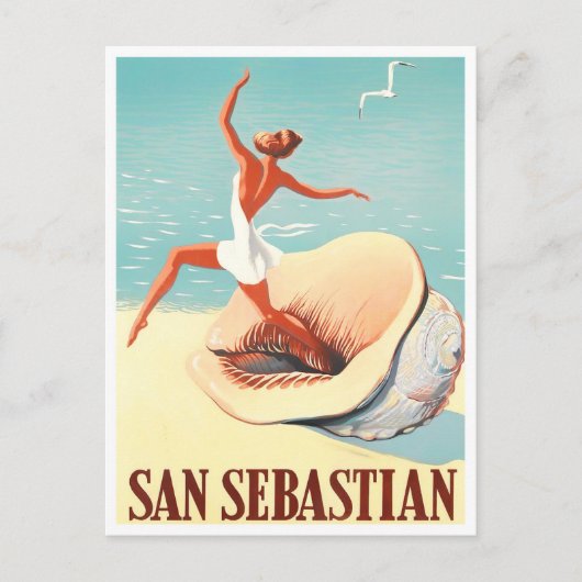 1956サンセバスチャンのスペインのヴィンテージ旅行 ポストカード (正面)
