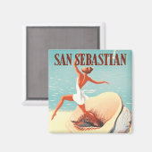 1956サンセバスチャンのスペインのヴィンテージ旅行 マグネット (正面/裏面)