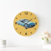 1956セダンデビルキャデラックラグジュアリーカー ラージ壁時計 (ホーム)