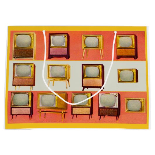 1956テレビセットプリント ラージペーパーバッグ (正面)