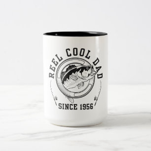 1956年からずっとクールなダダ"Reel Cool Dad Since 1956" ツートーンマグカップ
