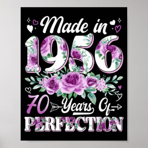 1956年に作られた70歳の花の70歳の誕生日女性 ポスター