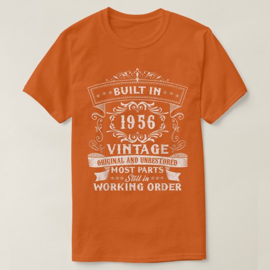1956年に建てられたヴィンテージ66歳の誕生日パーティー Tシャツ (デザイン正面)