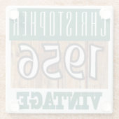 1956年の名前のヴィンテージガラスコースター ガラスコースター (裏面)