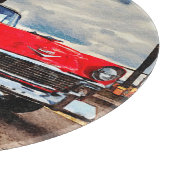 1956年の水彩アートChevrolet Bel Air カッティングボード (角)