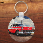 1956年の水彩アートChevrolet Bel Air キーホルダー (正面)