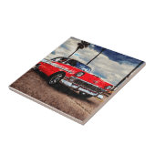 1956年の水彩アートChevrolet Bel Air タイル (側面)