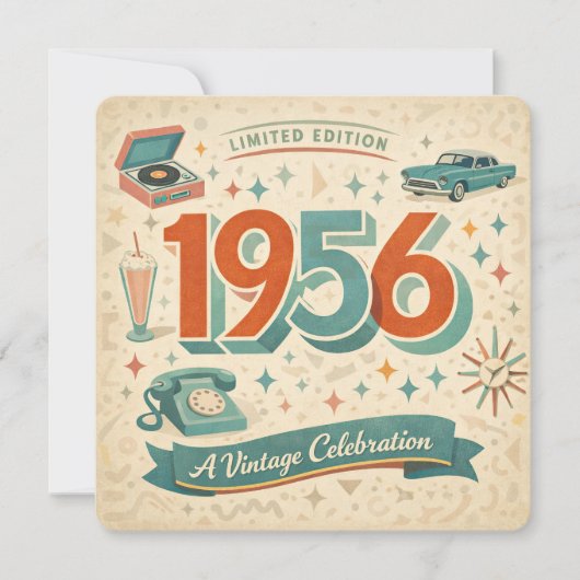 1956年の誕生日お祝いに | 50年代レトロ風 シーズンカード (正面)
