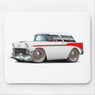 1956年の遊牧民の白赤い車 マウスパッド