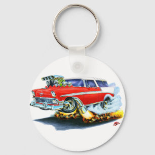 1956年のChevyの遊牧民の赤車 キーホルダー