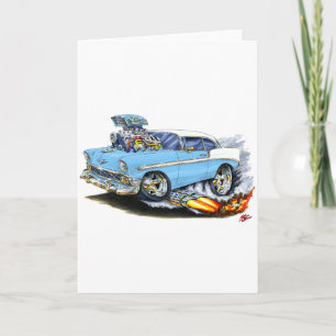 1956年のChevy 150-210のLt Blue Car カード