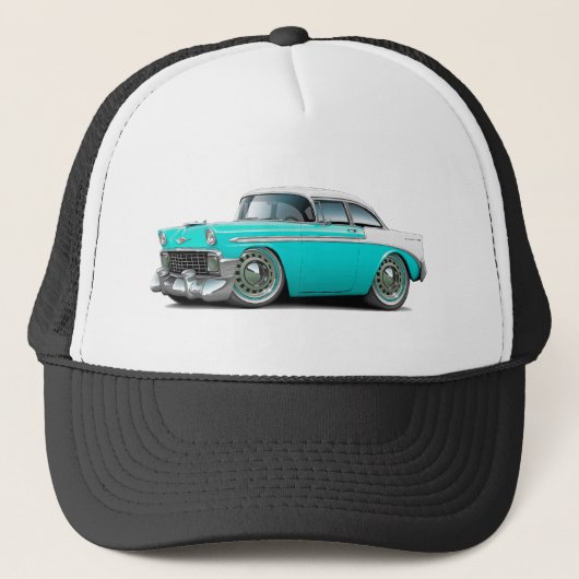 1956年のChevy Belairのターコイズ白の車 キャップ (正面)