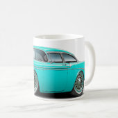 1956年のChevy Belairのターコイズ車 コーヒーマグカップ (正面右)