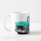 1956年のChevy Belairのターコイズ車 コーヒーマグカップ (左)