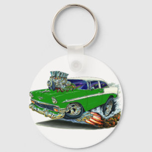 1956年のChevy Belairの緑車 キーホルダー