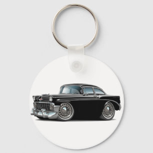 1956年のChevy Belairの黒い車 キーホルダー