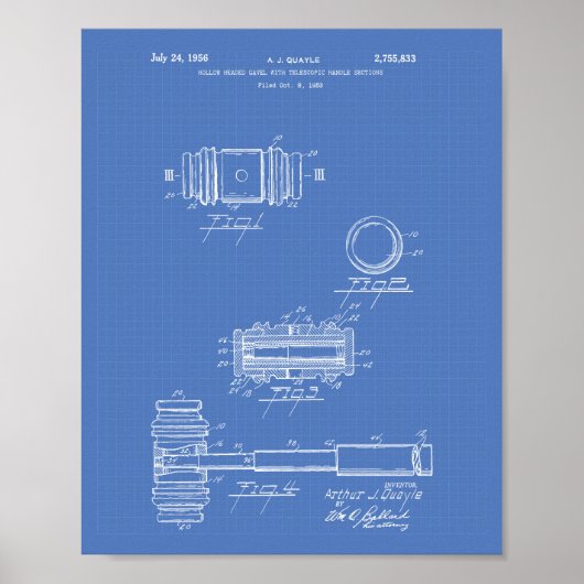 1956年のGavel of Justiceパテントアート – 青写真 ポスター (正面)