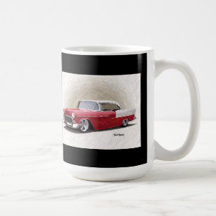 1956年シェビーレッドホワイトデジタルアートマグ コーヒーマグカップ
