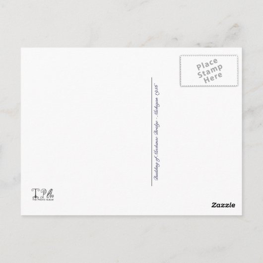 1956年マッキナックブリッジミシガン建物 ポストカード (裏面)