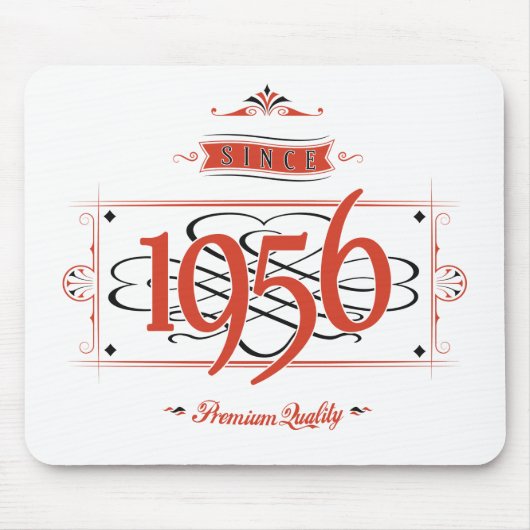 1956年以来(Red&Black) マウスパッド (正面)