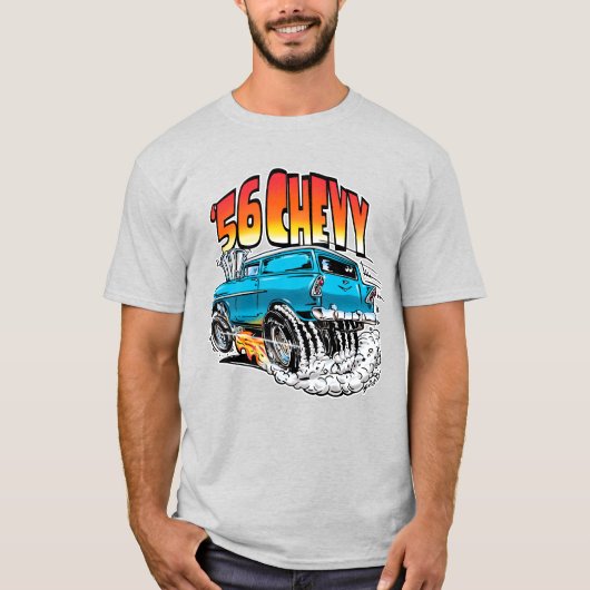 1956年式シボレー モンスター ホットロッド Tシャツ (正面)