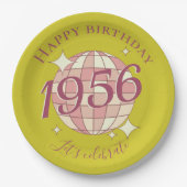 1956年生まれの70歳の誕生日パーティー飾り紙皿 ペーパープレート (正面)