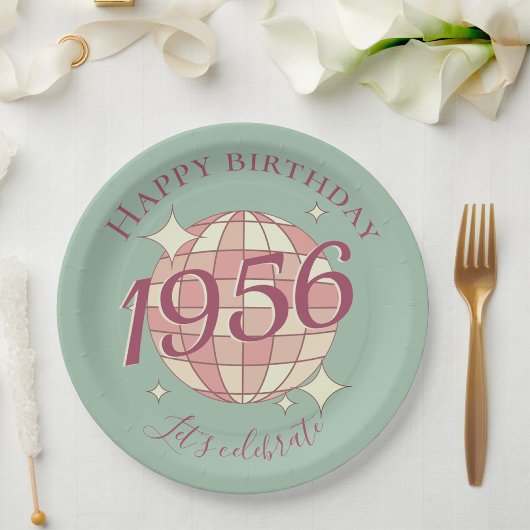 1956年生まれ 70歳の誕生日パーティー飾り ペーパープレート