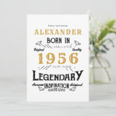 1956年生まれ 70歳誕生日 ホワイトゴールド レトロ ヴィンテージ 招待状 (スタンド正面)