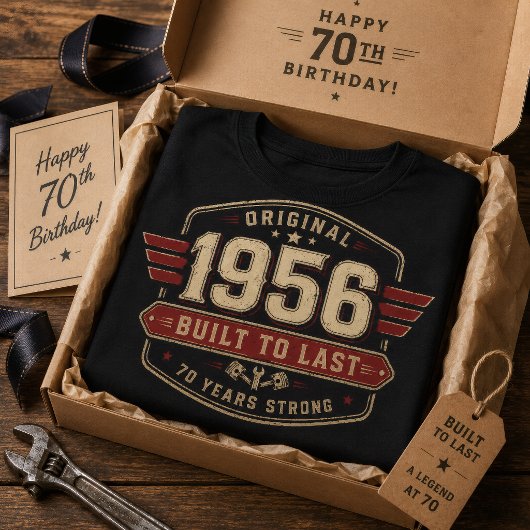 1956年製 ビンテージ 70歳の誕生日をお祝い メカニック Tシャツ