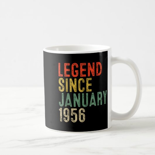 1956年1月から伝説的存在 70歳の誕生日プレゼント 70歳 コーヒーマグカップ (右)