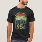 1956年8月から66年を迎える誕生日最高、66歳の誕生日 Tシャツ (正面)