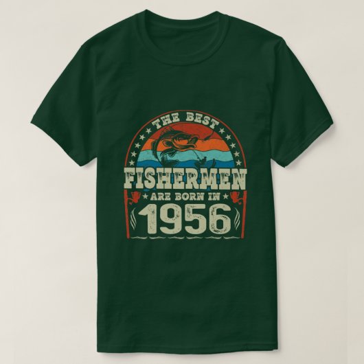 1956最高の年の魚釣り好きの漁師たち Tシャツ (デザイン正面)
