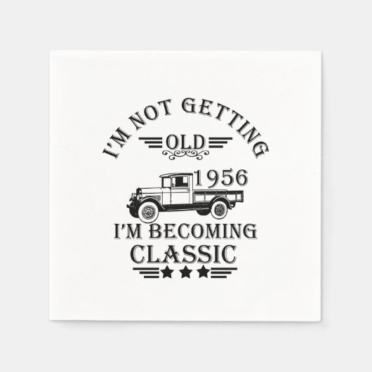 1956生まれ年のヴィンテージ生誕生月贈り物 スタンダードカクテルナプキン (正面)