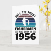 1956生まれ年70誕生日魚釣りギフト カード (黄色い花)