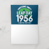 1956素晴らし年閏年日以後2月29誕生日 箔グリーティングカード (内側レイダウン)