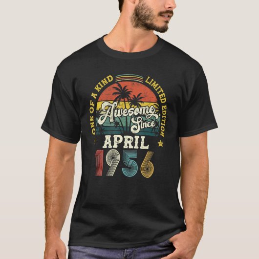 1956素晴らし年4月以来ヴィンテージ66誕生日 Tシャツ (正面)