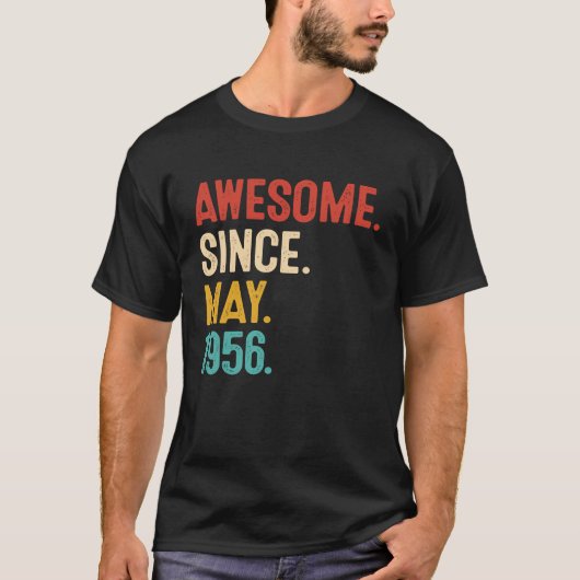 1956素晴らし年5月67日誕生日レトロ67年 Tシャツ (正面)