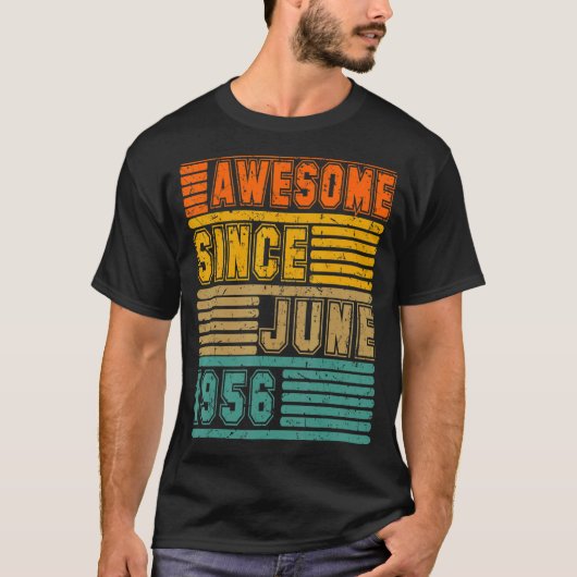 1956素晴らし年6月以来ヴィンテージ66番目の男女 Tシャツ (正面)