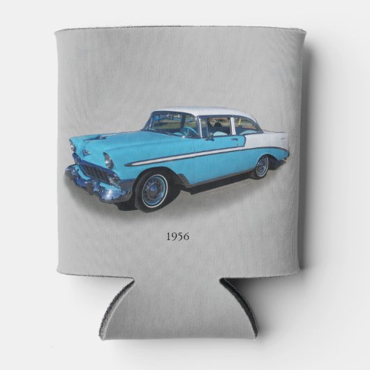 1956青と白のクラシック車のクーラー 缶クーラー (正面)