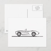 1956 1957シボレーコルベット ポストカード (正面/裏面)