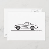 1956 1957シボレーCorvetteハードトップ ポストカード (正面/裏面)