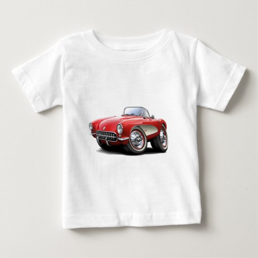 1956-57年のコルベットの赤車 ベビーTシャツ (正面)