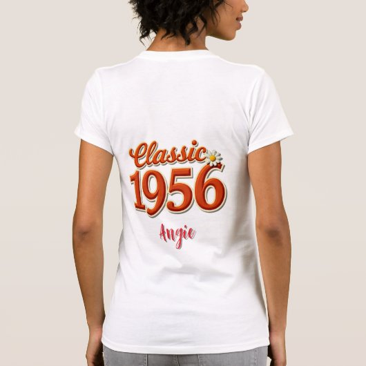 1956 70th Birthday Personalized T-Shirt Tシャツ (裏面)