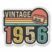 1956 Birthday Idea Music Cassette Tape Retro Bday シール (正面)