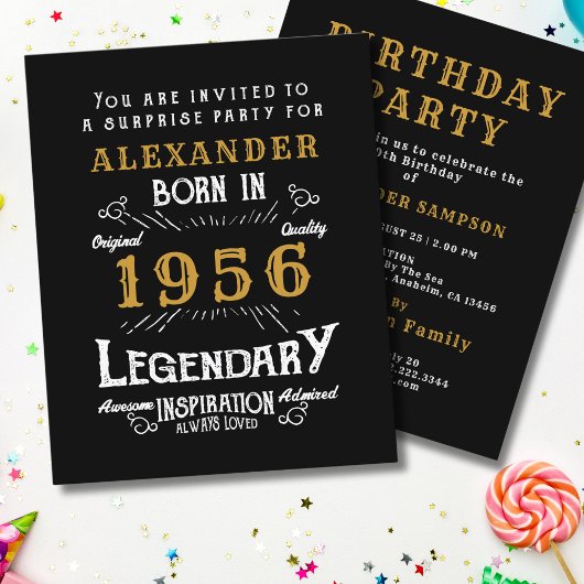 1956 Budget 70th Birthday Invitation Legend チラシ