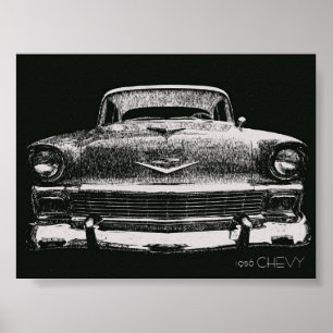 1956 CHEVYのスケッチ ポスター
