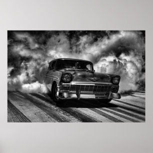 1956 chevy遊牧民の焼損 ポスター