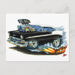 1956 Chevy 150-210ブラックカー ポストカード