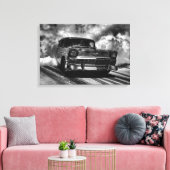 1956 Chevy Tri 5 Nomad Burn Out キャンバスプリント (インサイチュ (リビング))